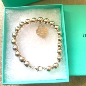 Tiffany & Co Heart Tag Charm Ball Bead Bracelet